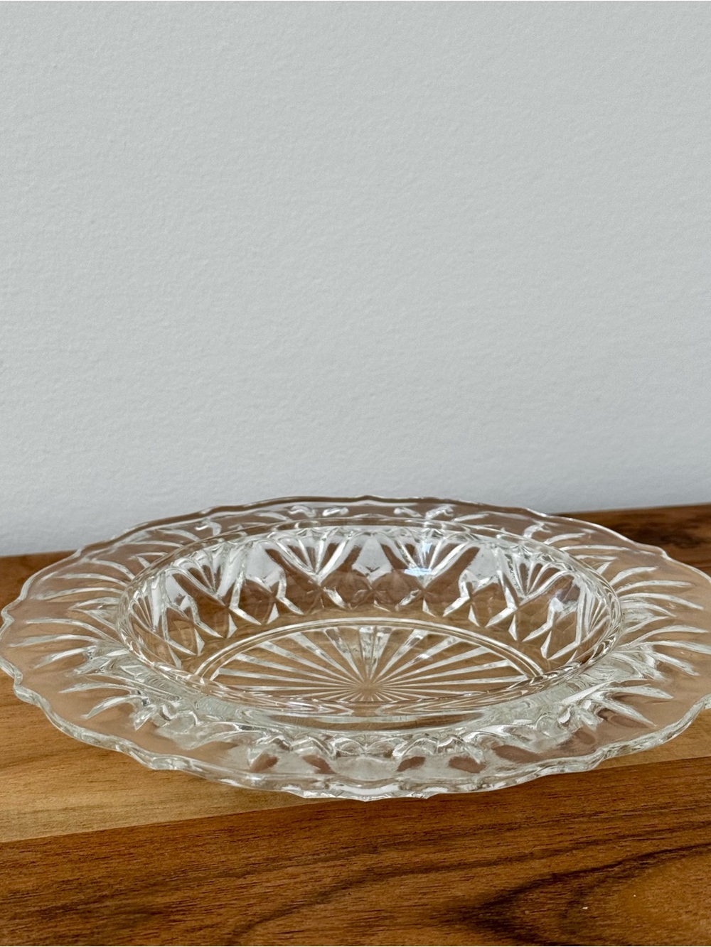 Vintage Anchor Hocking Prescut Pineapple Butter Dish Bottom, Clear Glass – 6.5”